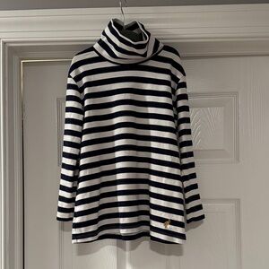 The Beaufort Bonnet Company Navy and White Striped Turtleneck Tunic